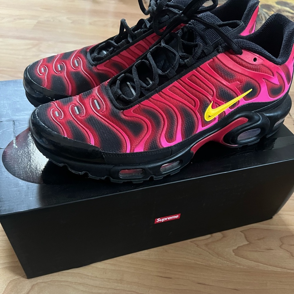 Supreme Nike, size 12, University red, black w/ a shade of pink.